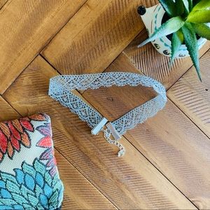 Silver Lace Choker Necklace